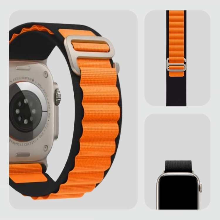 Luxe Loop Black-Orange Band for Apple Watch