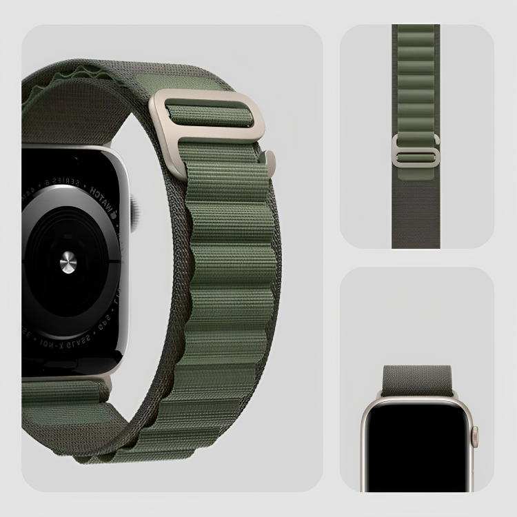 Luxe Loop Green Nylon Band for Apple Watch