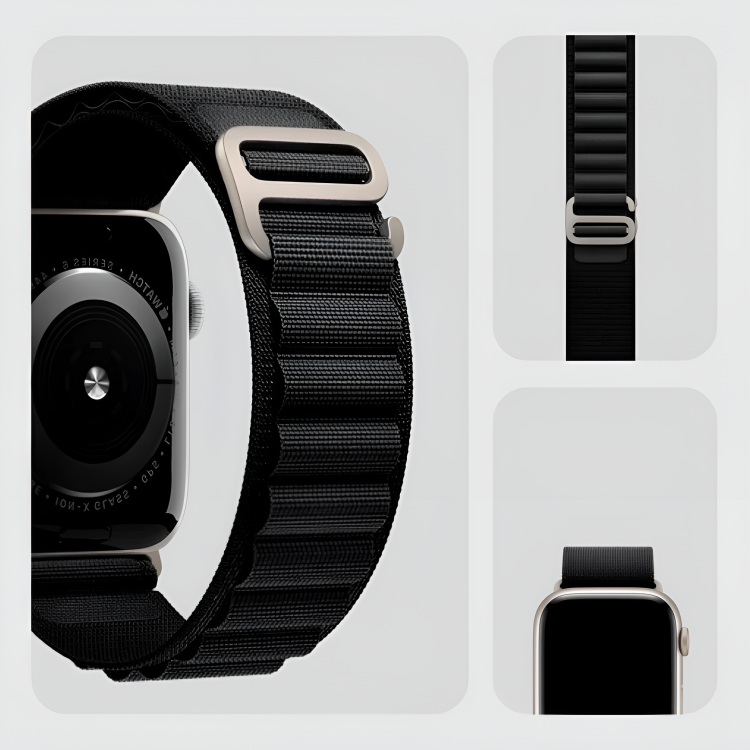 Luxe Loop Black Nylon Loop Band for Apple Watch