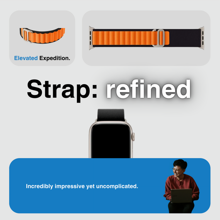 Luxe Loop Black-Orange Band for Apple Watch