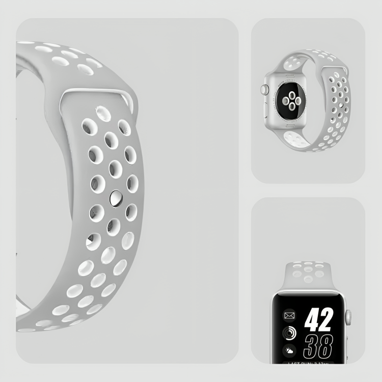 Active Flex White & Grey Silicone Band for Apple Watch