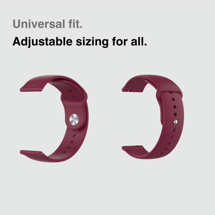 Flex Fit Comfort Burgundy Silicone Band for Samsung/OnePlus/Fitbit Smartwatches