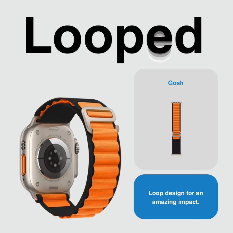 Luxe Loop Black-Orange Band for Apple Watch