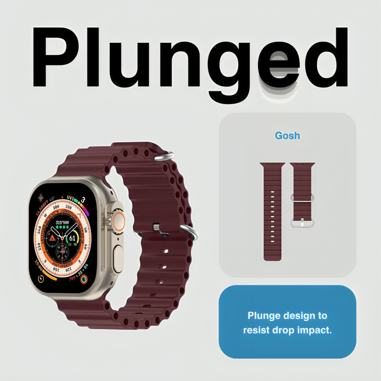 Emerald Splash Burgundy Dive WatchBand for Apple Watch