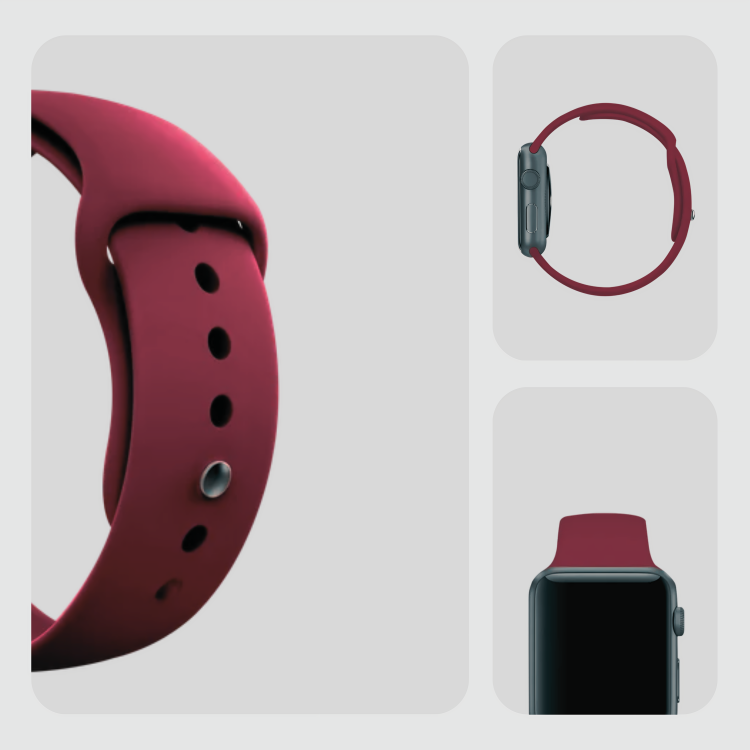 Flex Fit Comfort Burgundy Silicone Band for Apple Watch