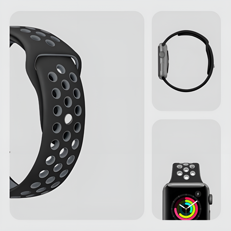 Active Flex  Grey Silicone Band for Apple Watch