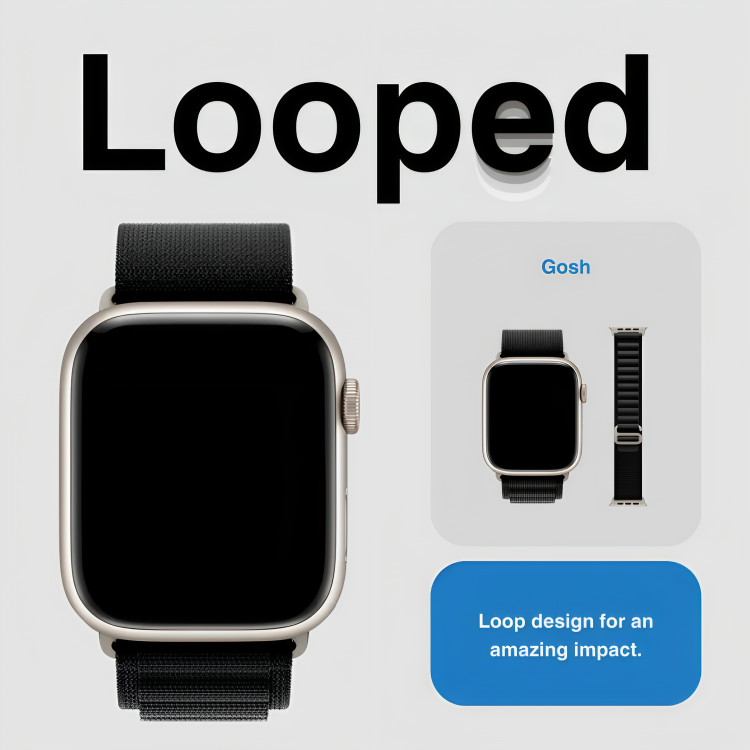 Luxe Loop Black Nylon Loop Band for Apple Watch