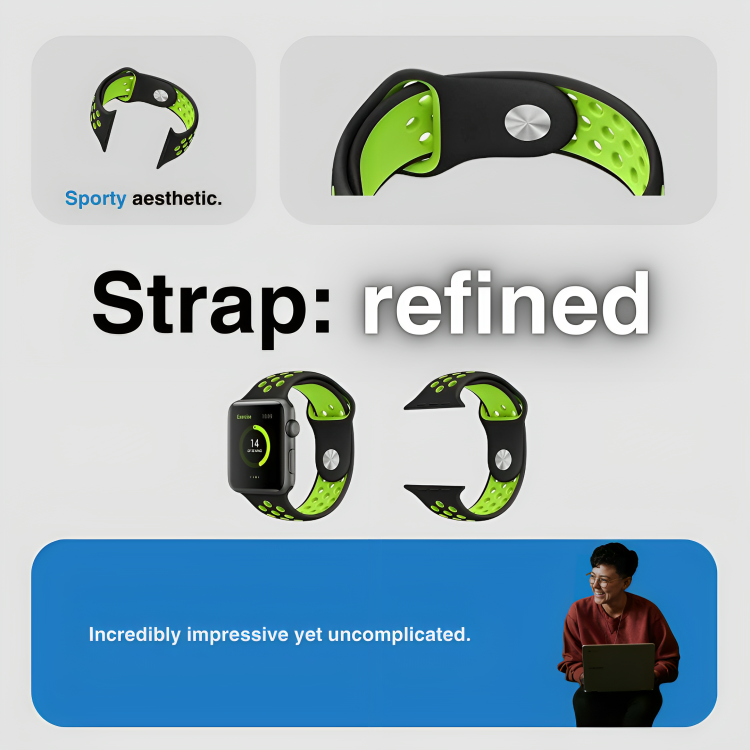 Active Flex Green Silicone Band for Apple Watch