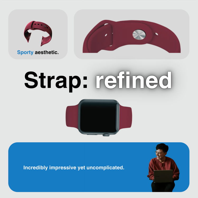 Flex Fit Comfort Burgundy Silicone Band for Apple Watch