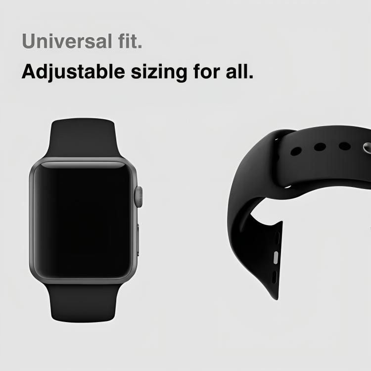 Flex Fit Comfort Black Silicone Band  for Apple Watch