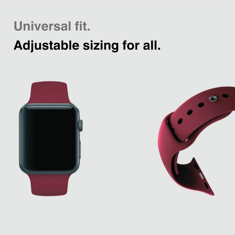 Flex Fit Comfort Burgundy Silicone Band for Apple Watch